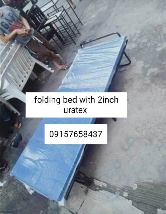 Folding bed with uratex 2inch Lazada PH