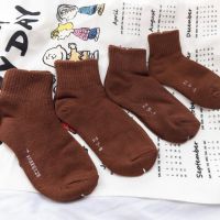 12คู่(1โหล)ถุงเท้านักเรียน Sock student สีน้ำตาล เนื้อละเอียด นุ่ม z sock