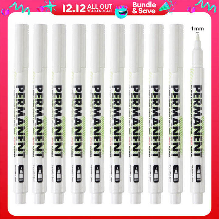 10pcs/Set White Marker Pen Graffiti Pens Waterproof Permanent Tire ...