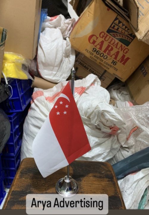 Bendera Negara Singapura Tiang Stainless Meja Lazada Indonesia