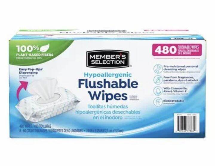 Member’s Selection Flushable Wipes 480 Wipes Lazada PH