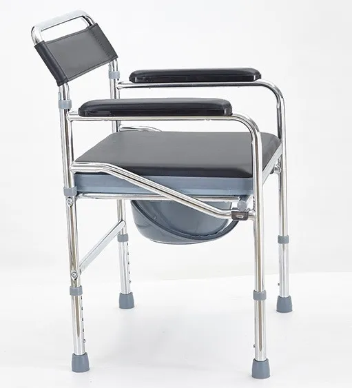 Commode Chair with Foam leather seat adjustable foldable Premium ...