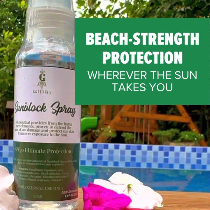 [ SUNBLOCK GEL + SUNBLOCK SPRAY ] Greenika Sunblock For Face and Body