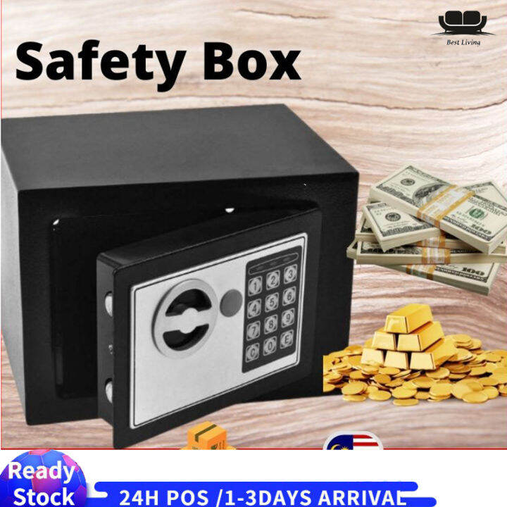 【Malaysia Ready Stock】Premium Digital Safety Box Durable Black Small