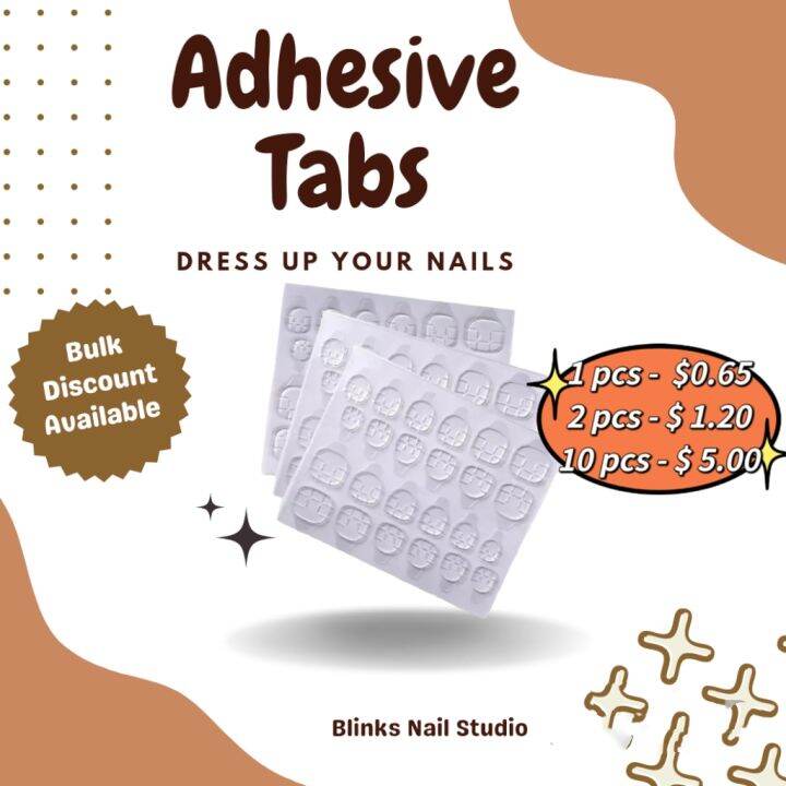 🇸🇬240 pcs (10 sheets) Adhesive Tabs for press on nail READY STOCK