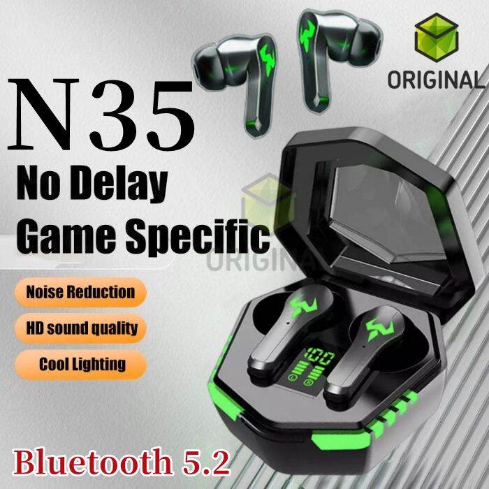 Original TWS N35 Headphone Bluetooth 5.2 Wireless Headset Gaming Led ...