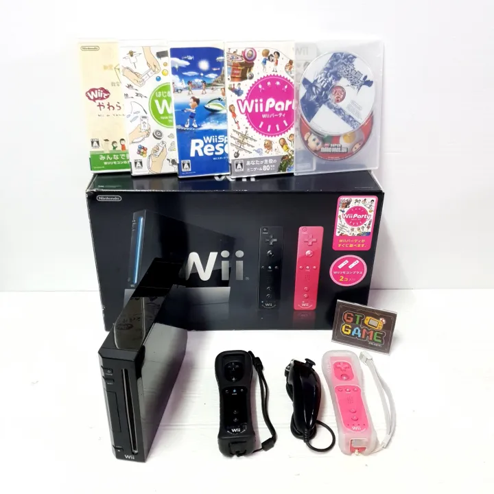 Nintendo Wii Party Limited Edition 💟 90 🕹 Original Japan 220 V 🔋 Boxed 🎉 งานกล่องวีปาร์ตี้สีดำ