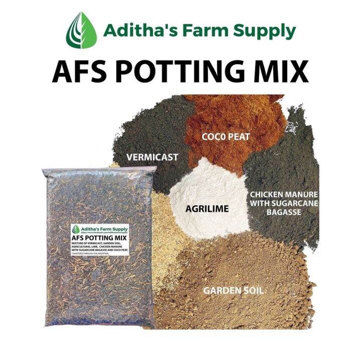 AFS Potting Mix (Vermicast, Coco Peat, Rice Hull, Agricultural Lime, Garden Soil, Chicken Manure