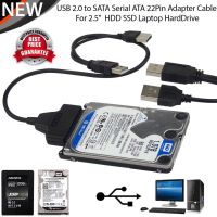 USB 2.0 For 2.5" HDD Hard Disk Drive Laptop to SATA 7+15 Pin 22Pin Adapter Cable - intl