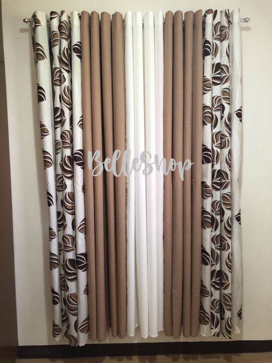 Classy Ring Curtain (Light Brown & White Combinatio) - Sold Per Piece ...