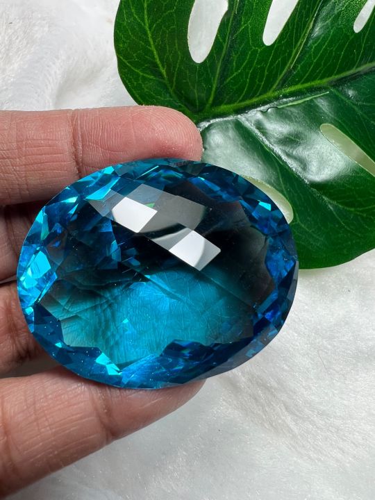 lab-glass-blue-topaz-oval-40x30-มิลลิเมตร-mm-129-carats-กะรัต-royal-blue-topaz-1-เม็ด-สี-บลูโทพาส