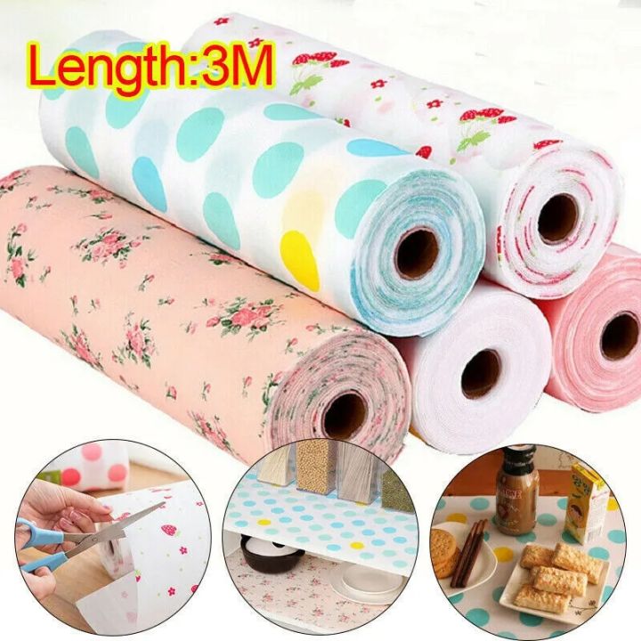 Reusable Shelf Liners Cabinet Mat Drawer Mat Moisture-Proof Waterproof Dust  Anti-Slip Fridge Kitchen Table Pad Paper