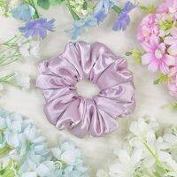 ยางรัดผม scrunchie รหัส P086 สี Rose ผ้าซาตินโรม่าเนื้อมุก