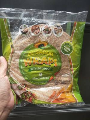 El Sabor Wholemeal Wraps Family Time 320g.โฮลมีล แรพส์ แฟมิลี่ ไทม์ แผ่นแป้งตอร์ติญ่า 320กรัม