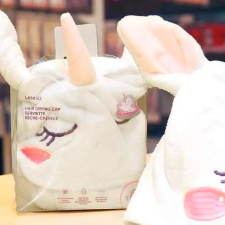 UNICORN DRYING HAIR TOWEL by Miniso Lazada PH