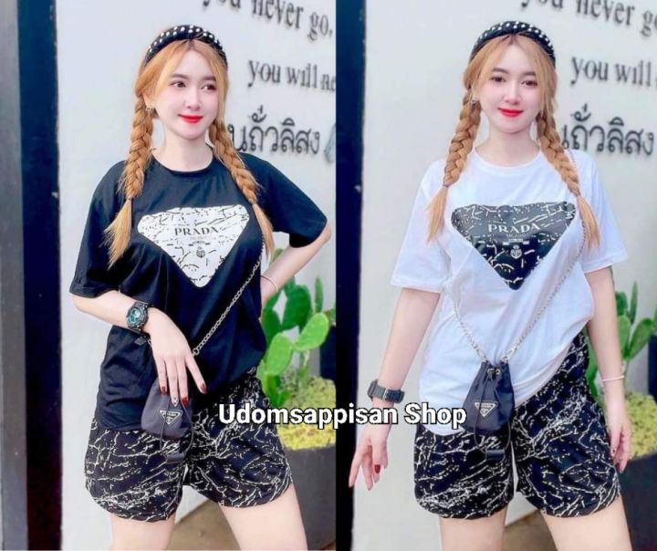 ชุดเซ็ท-2-ชิ้น-เสื้อ-กางเกง-สวยตรงปก-ผ้าคอตตอนอย่างดีใส่สบาย-ชุดแฟชั่น-เส้อผ้าแฟชั่น