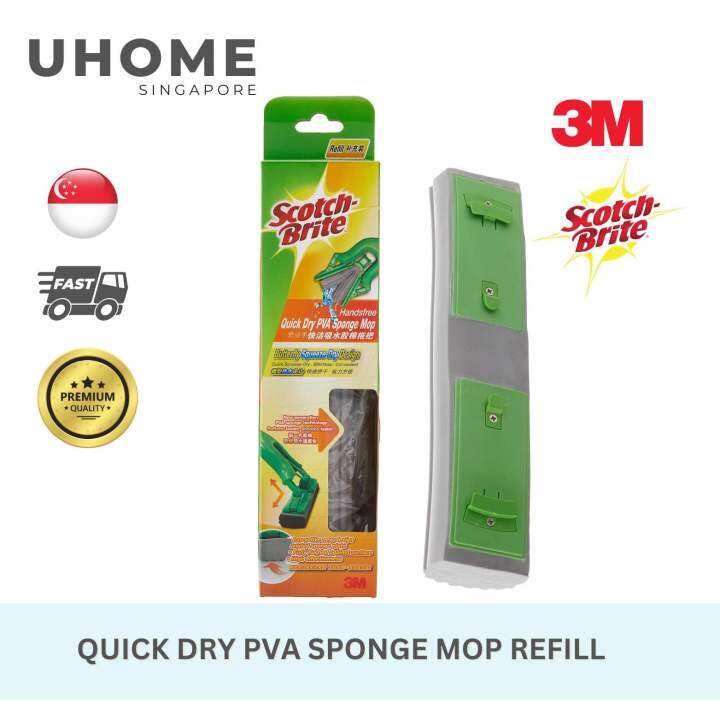 3M Scotch Brite Hands Free Quick Dry PVA Sponge Mop Refill, 1/Pack