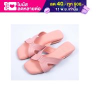 Sincera Brand (Premium Soft Shoes) รองเท้าแตะ สีชมพู หนังนิ่ม ส้นสูง 1 นิ้ว