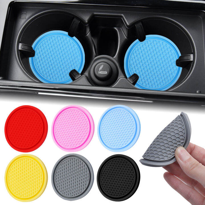 2PCS Car Coasters PVC Travel Auto Cup Holder Insert Coaster Anti Slip