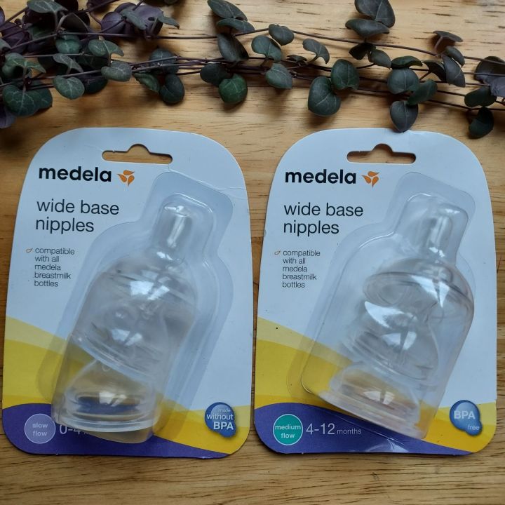 Medela Slow-Flow Wide Base Nipples (3-Pack) 