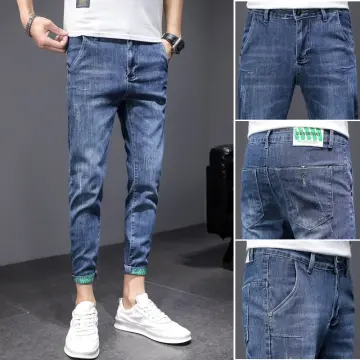2023 Spring Korean Slim Fit Ankle Jeans For Men Soft Stretch Blue Denim  Pants With Washed Details For Streetwear And Skinny Style From Coralineny,  $26.74 | DHgate.Com