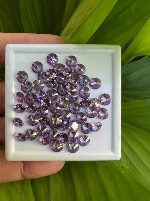 เพชรรัสเซีย Cubic Zirconia (เพชร CZ) ทรงกลม ( 2 เม็ด) สี AMETHYST COLOR เกรดอย่าง ดี 2.40 MM. มิลลิเมตร ( 100 เม็ด)