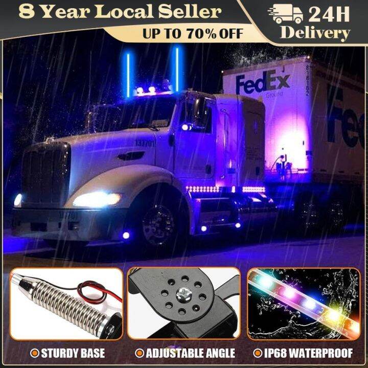 ️【Same Day Delivery】【100CM】24V Car LED Whip Lights 60CM Remote Controls