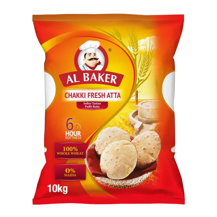 Albaker From Dubai, Chakki Fresh Atta, Whole Wheat Flour 10 kg | Lazada