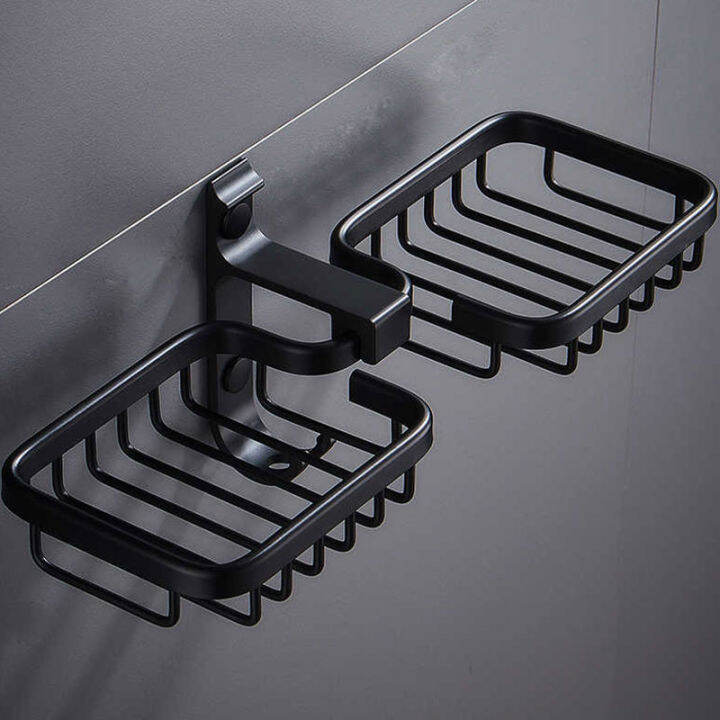 KEVE Black Space Aluminum No Punching Soap Holder for Bathroom ...