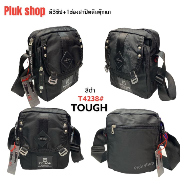 กระเป๋าสะพายข้าง-tough-แท้-มี-2แบบ-รหัส-t6615-รหัส-t4238-ผ้าไนลอน-สีดำ-ขนาด-21x27x7cm-สายปรับ150-cm-สำหรับผู้ชายผู้หญิง