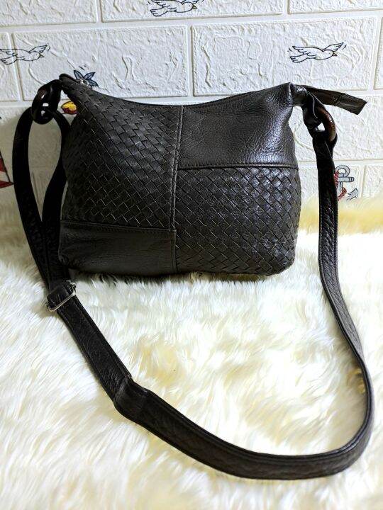 Genuine Leather crossbody Second hand bag Lazada.co.th