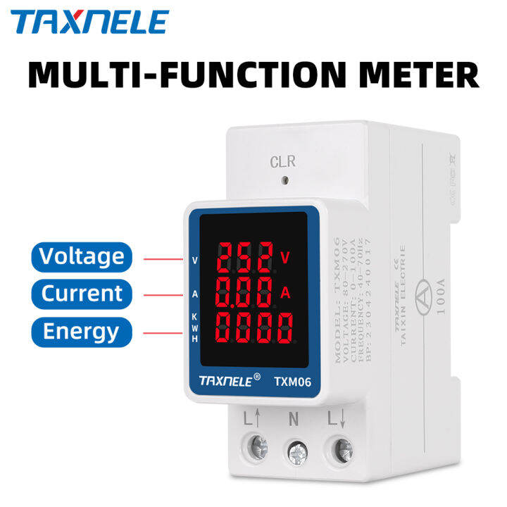 Din Rail Electricity Digital Meter Power Energy Voltmeter Ammeter kWh