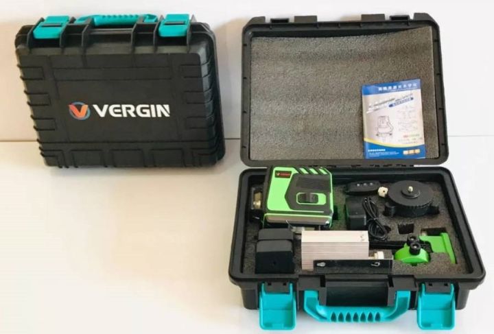 vergin-เครื่องวัดระดับเลเซอร์-12-เส้น-แสงสีเขียว-พร้อมอุปกรณ์ครบชุด-กล่องกันกระแทกอย่างดี-แสงยิงไกล-20-30-เมตร