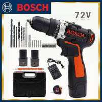 Bosch สว่านไร้สาย 2 ระบบ 72V เจาะไม้ เจาะเหล็ก ขันน็อตสกรู (Black Model Technology of Japan)