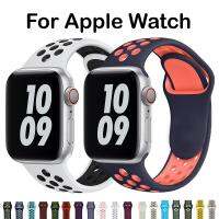 ￼( พร้อมส่งจากไทย ) สายซิลิโคน Sport ไนกี้ Style กันน้ำ กันเหงื่อ ใช้ได้กับ Apple Watch 7 6 5 4 3 2 1 T500 X8Max HW22