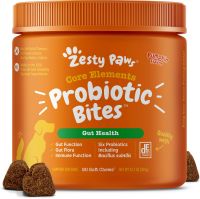 Zesty Paws อาหารเสริมสุนัข สูตร Probiotic Bites ช่วยเรื่องระบบทางเดินอาหาร ขนาด กระปุก 90 เม็ด