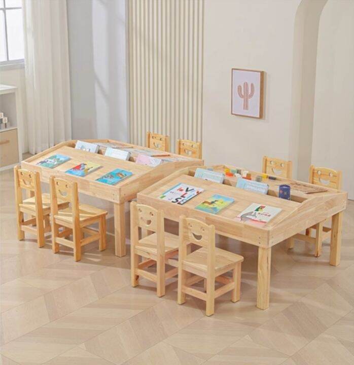 Early Education Garden Desk Library Special Bevel School Desk and Chair