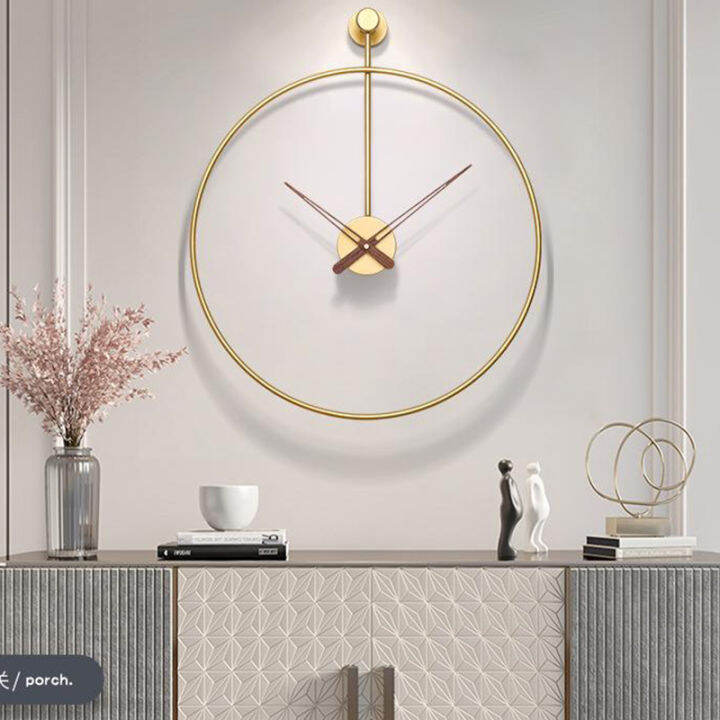 Clock Wall Simple Modern Nordic Style Wrought Iron Wall Clock Bedroom ...