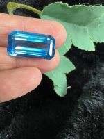 Blue Topaz 17x20mm 1 pieces  Lab Blue Topaz Octagon 7x20MM 1 pieces พลอยอัด สีบลูโทพาส เหลี่ยมชั้น รูปสี่เหลี่ยม EMERALD CUT CUTTING GEMSTONE STONE15 PCS