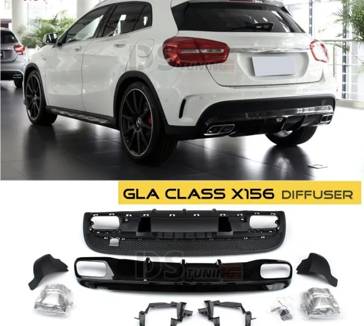 Mercedes Benz GLA X156 GLA45 AMG rear diffuser lip splitter exhaust