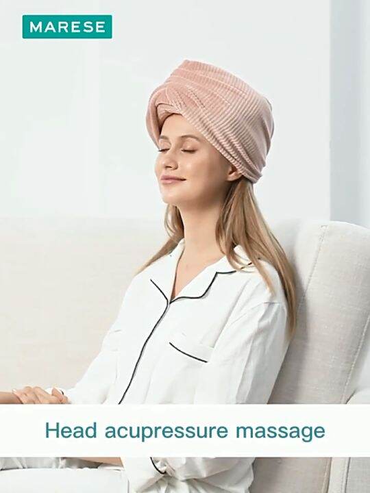 Electric Wireless Head Scalp Massager Air Compression Massage Heat Hot