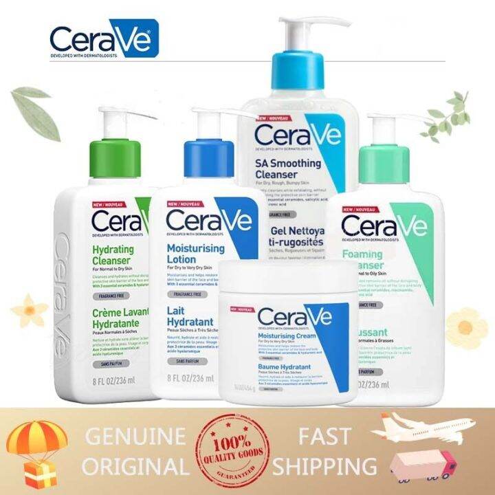 CeraVe Cleanser Hydrating Foaming SA Smoothing For Oily Dry Skin