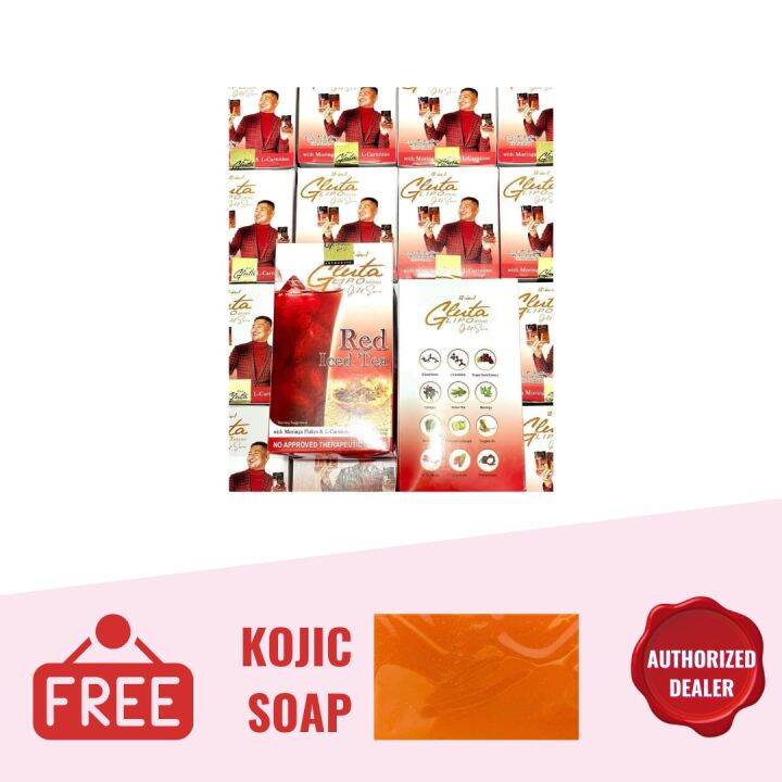 GLUTA LIPO RED ICED TEA 1 box 10 Sachet with FREE 1 Kojic Soap Lazada PH