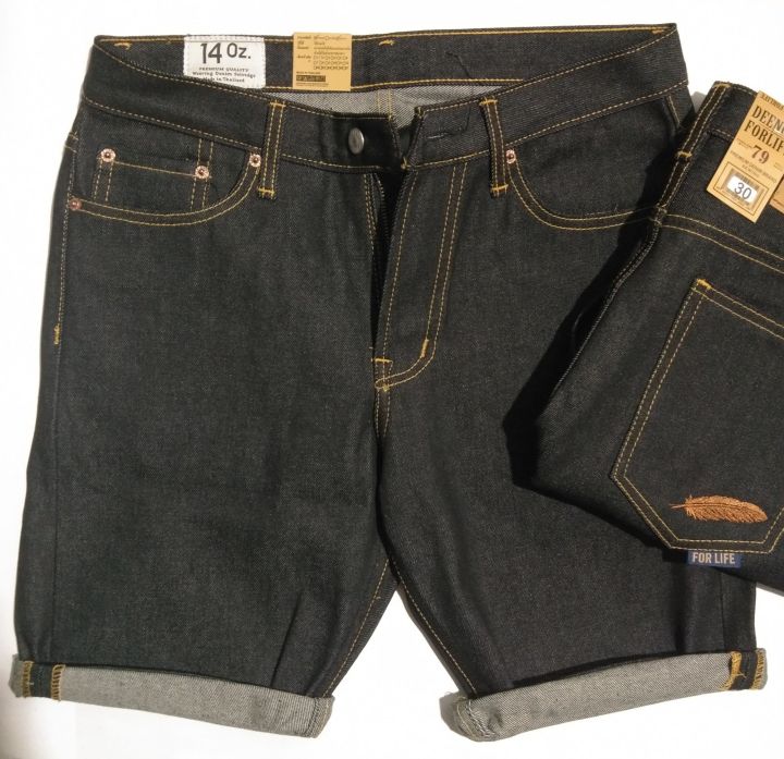 m-jeans-กางเกงยืนส์ขาสั้น-สีมิดไนด์-size-28-44-เป้าซิฟ