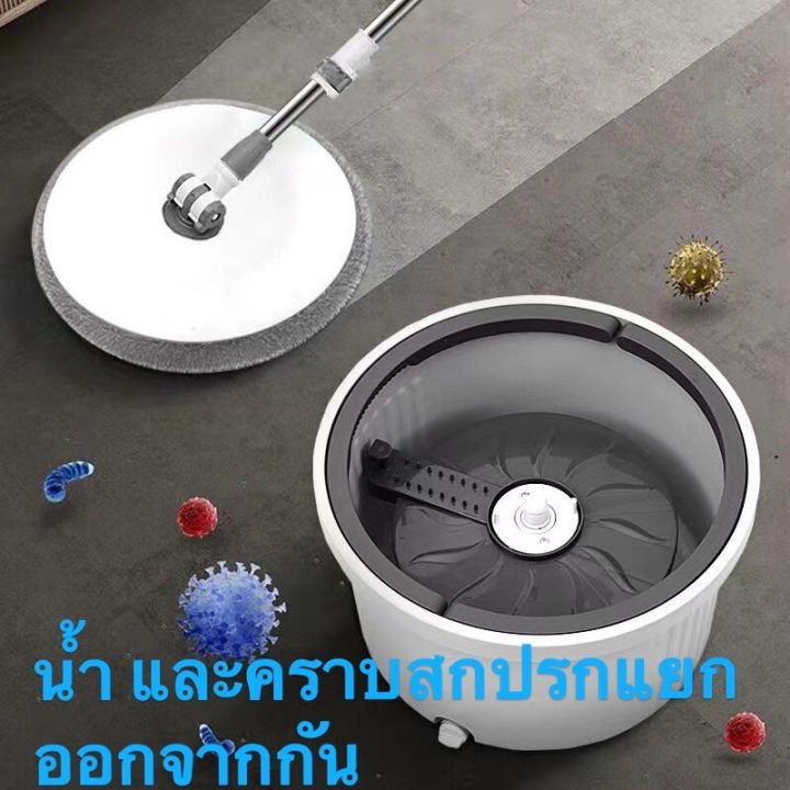 top-way-new-new-new-spin-mop-ชุดถังปั่น-มาพร้อมไม้ม็อบที่เป็นหัวพลาสติกและด้ามสแตนเลส-แถมด้วยผ้าม็อบไมโครไฟเบอร์-เป็นชุดถังปั่นม็อบ-ที่มาพ้อม-ไม้ถูพื้น-ถังปั่นแห้ง-อุปกรณ์ครบครัน