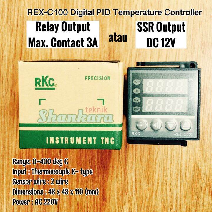 RKC REX-C100 Digital PID Temperature Controller AC 220V Thermocouple K ...