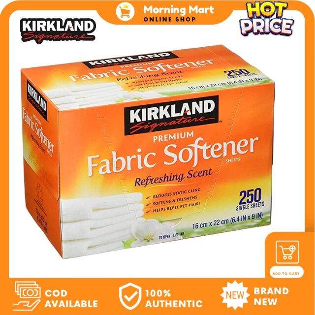 Kirkland Signature Fabric Softener sheets 250 Single Sheets Laundry