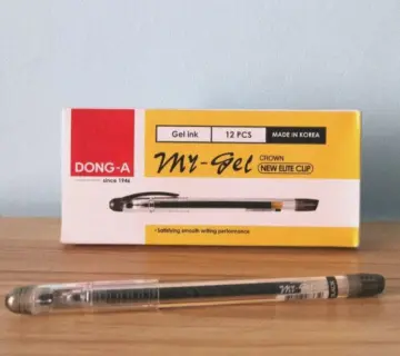 DONG-A Fine-Tech RT, Gel Ink Roller Ball Pens, 0.3mm, Black, Retractable  (Pack of 12)