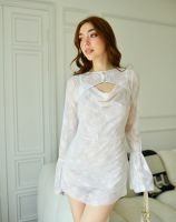 O.D.C.White lace mini dress เดรสลูกไม้ขาว