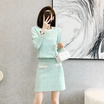 Set bộ áo và chân váy len vặn thừng  MM Outfit